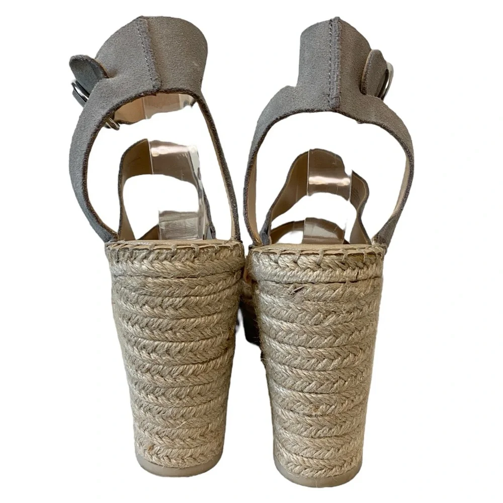 Dolce Vita Shae Platform Espadrille Spring Boho Casual Chic‎ Wedge Sandal Gray
